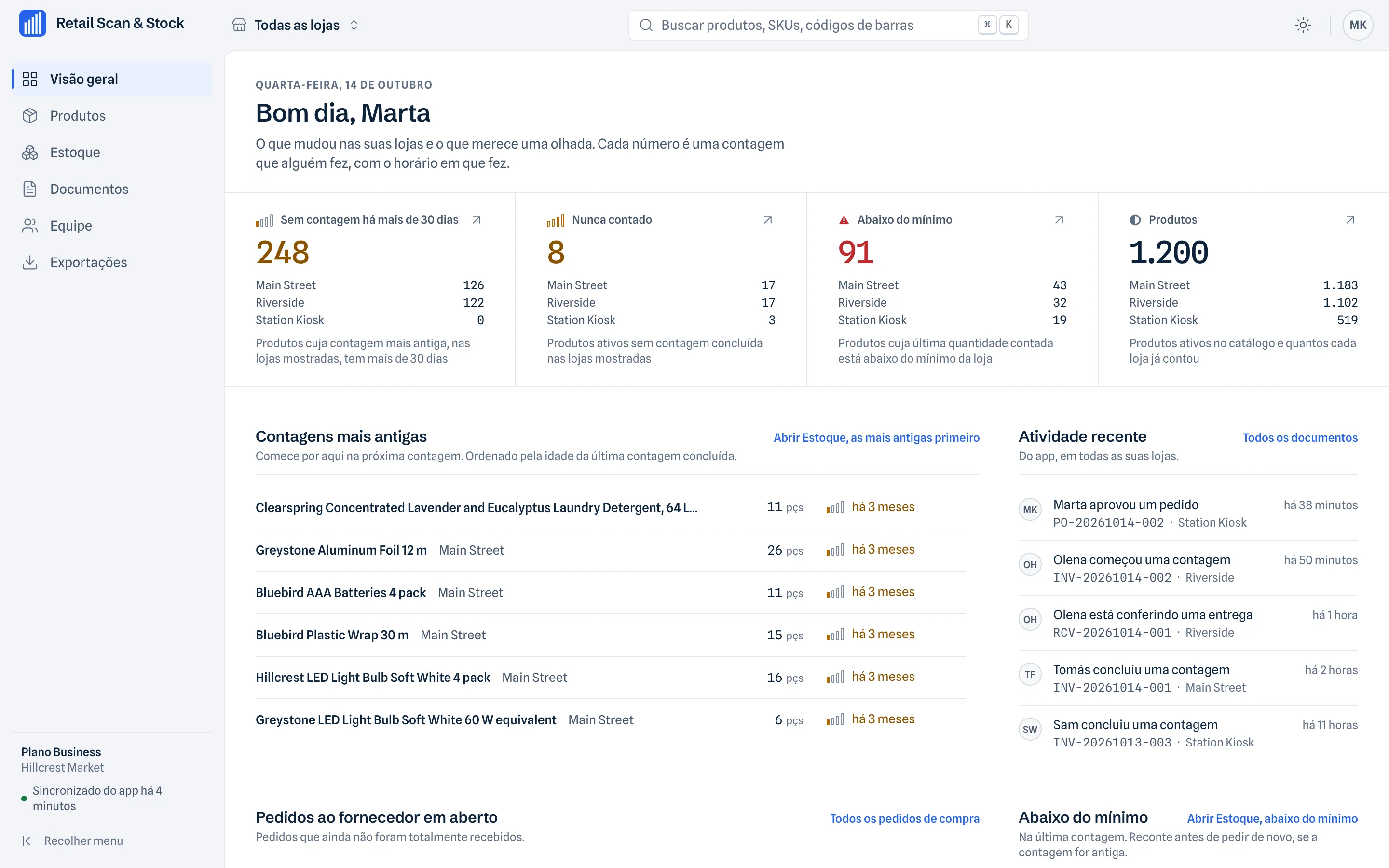 Sua loja em uma tela maior · Painel web