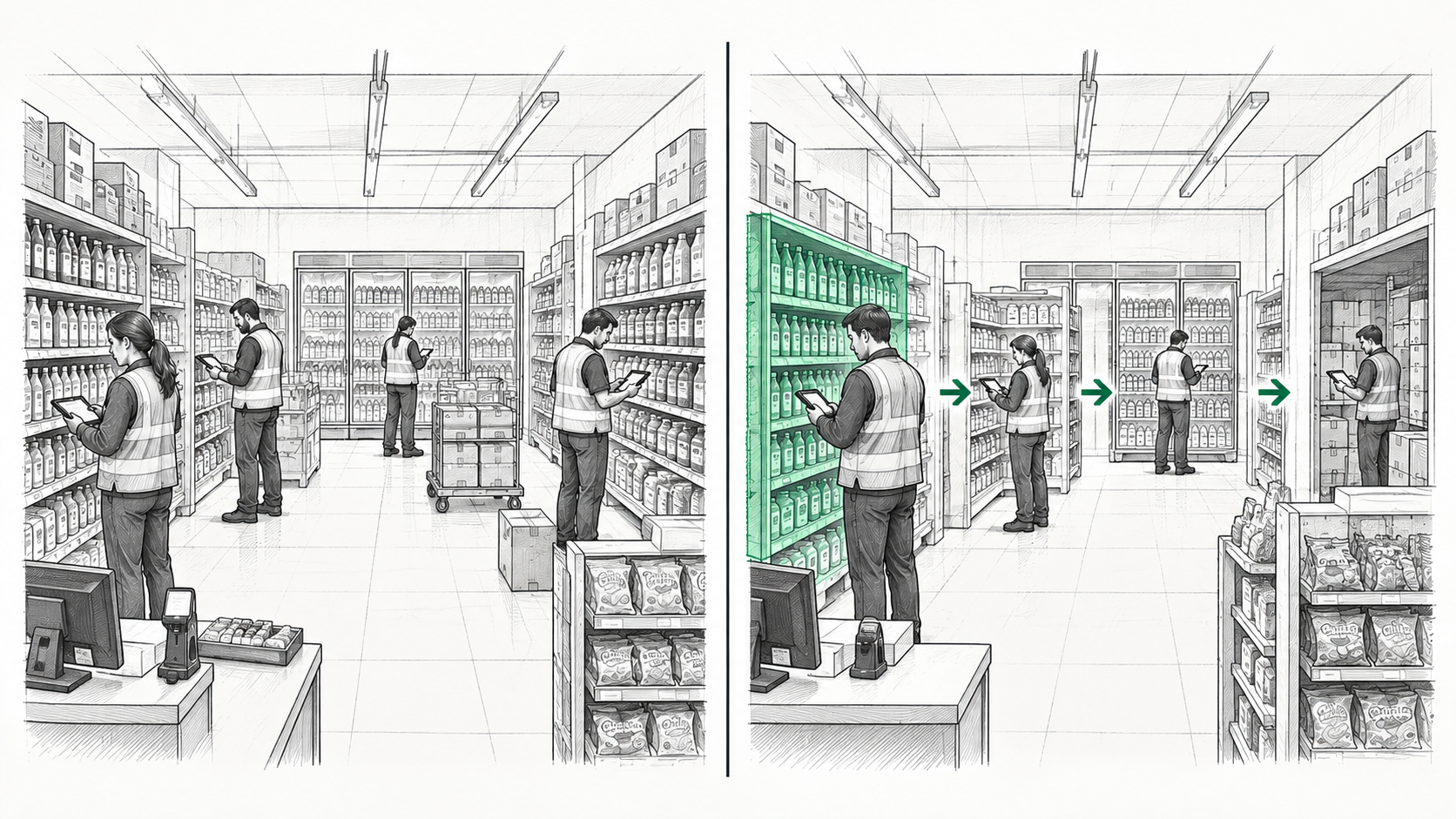 Comparison of full-store physical inventory counting and rotating cycle counting in a small retail store