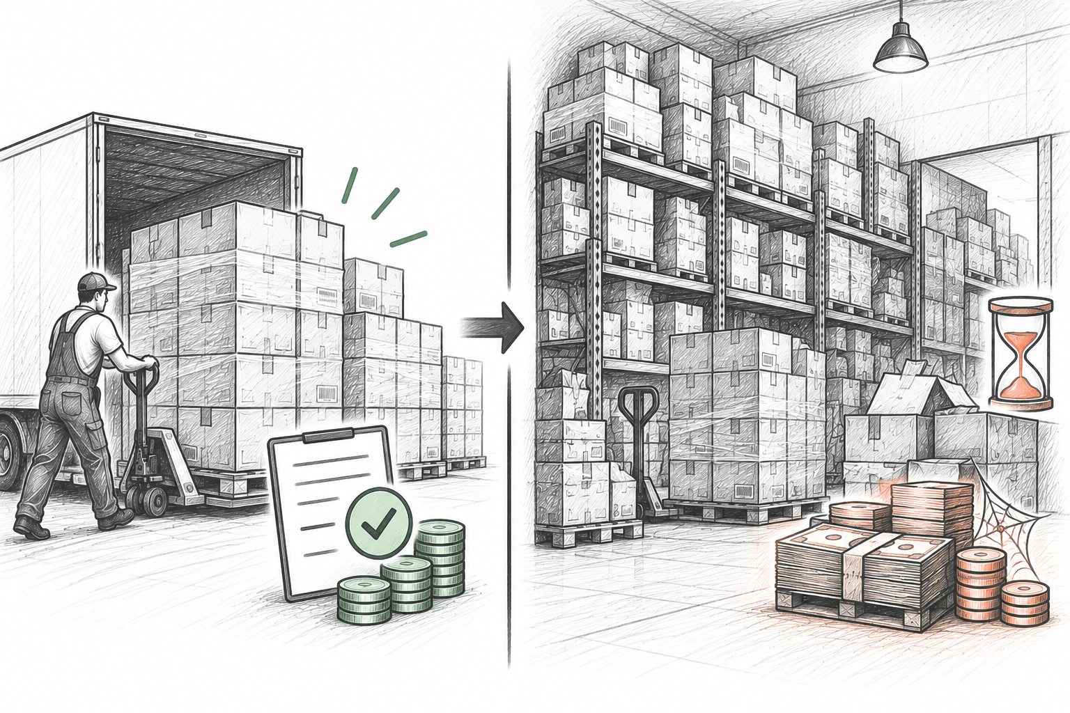 Infographic comparing wholesale volume discounts with cumulative carrying costs