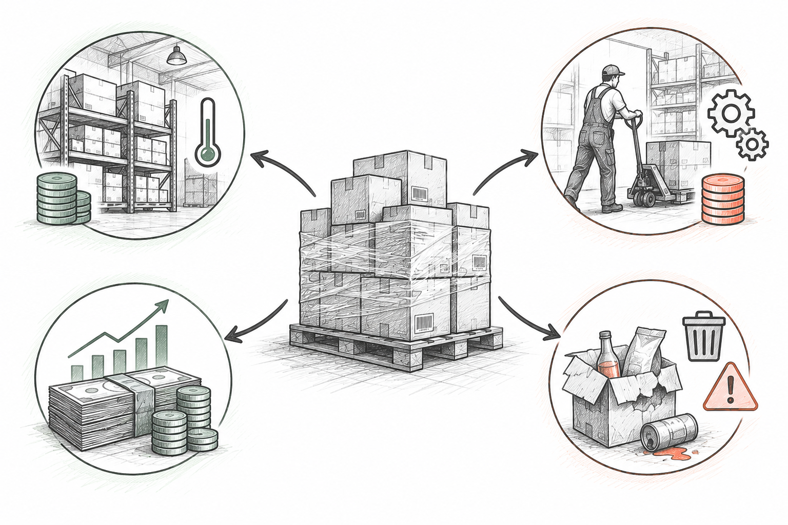 Chart illustrating detailed breakdown of inventory carrying cost components